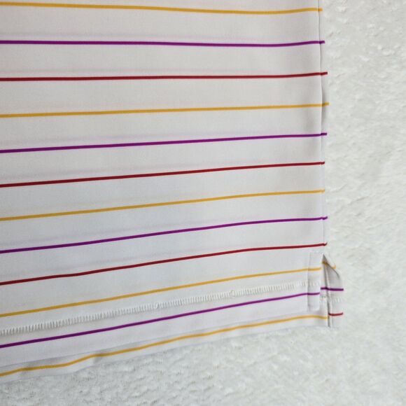 G/FORE Polo Shirt Mens XL White Multicolor Stripe Golf Performance Stretch - Picture 3 of 13